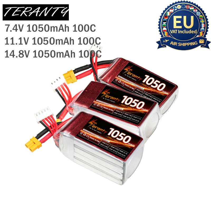 Lipo Battery 4S - 2PCS Batteria Lipo RC 1050mAh 2S