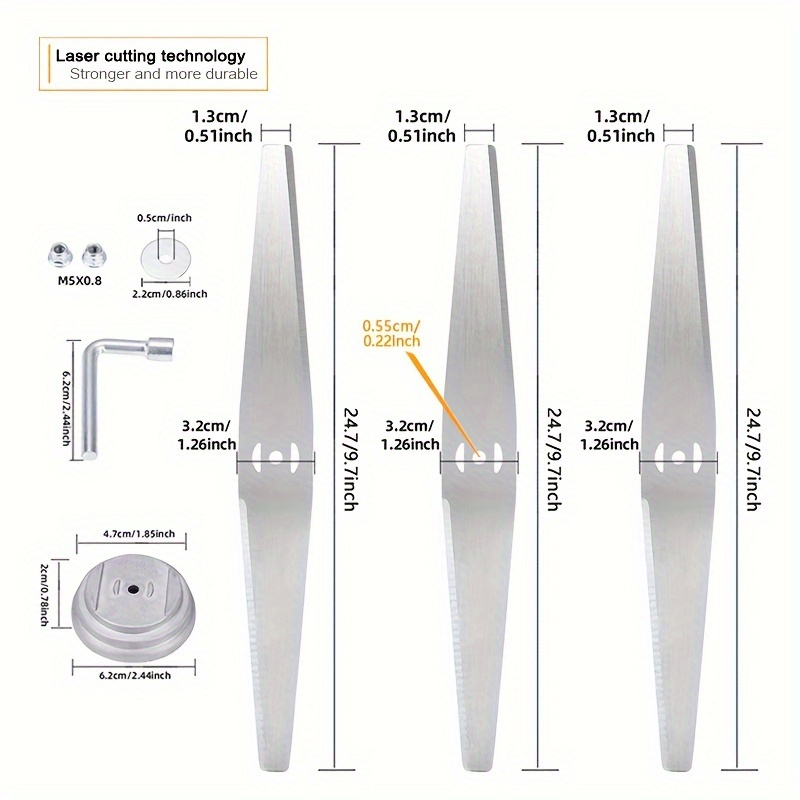 5 Inch Propeller - 3 lame dritte per tosaerba da