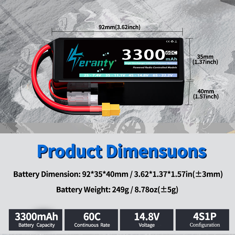 Batteria Lipo TERANTY 4S 3300m - Lipo Battery 4S recensione e prezzo