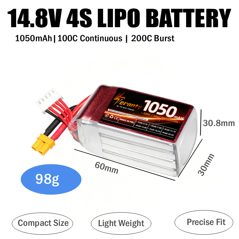 2PCS Batteria Lipo RC 1050mAh  - Lipo Battery 4S recensione e prezzo