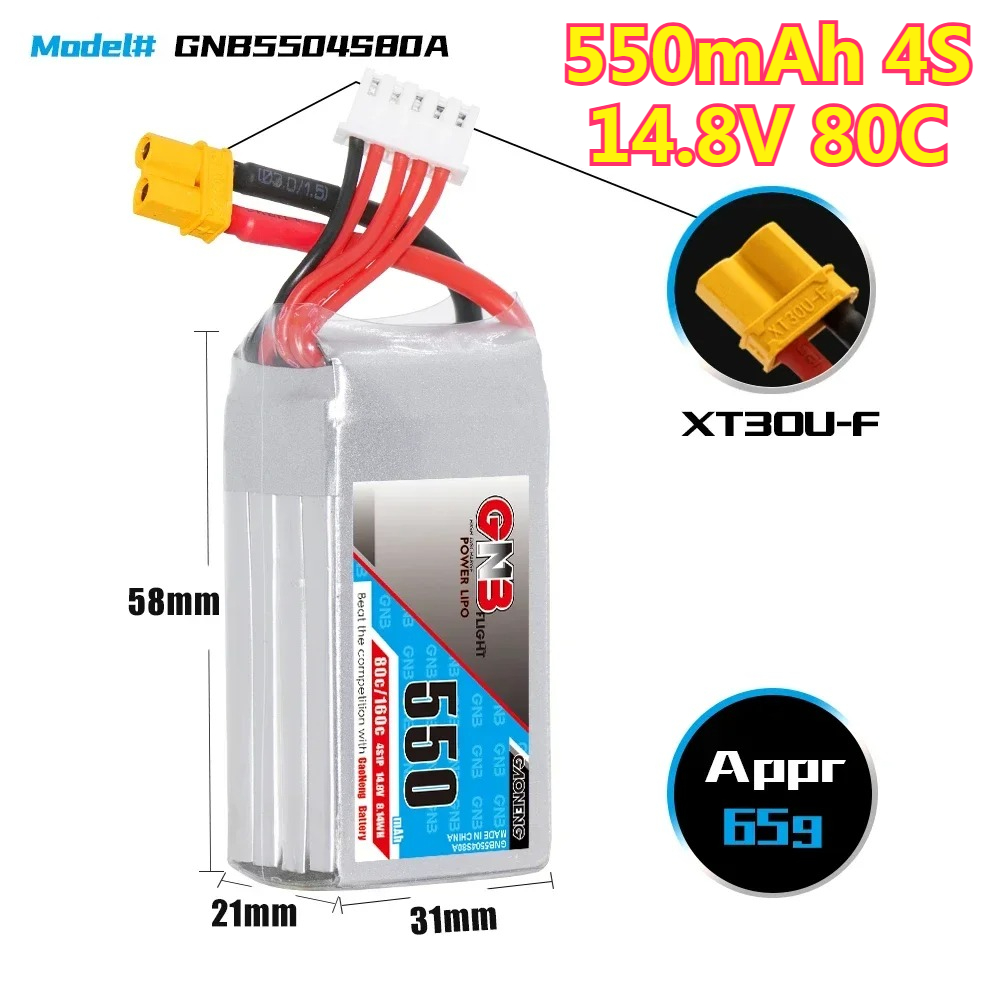 550mAh 4S 14.8V 80C con batter - Lipo Battery 4S recensione e prezzo